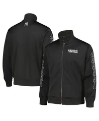 プレジャーズ メンズ アウター ジャケット・ブルゾン PLEASURES Mens Black New York Yankees Pitcher FullZip Track Jacket Blackのサムネイル