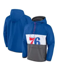 ファナティクス メンズ アウター ジャケット・ブルゾン パーカー Fanatics Mens Royal Gray Philadelphia 76ers Anorak Flagrant Foul ColorBlock Raglan Hoodie HalfZip
