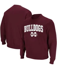 コロシアム メンズ アウター パーカー・スウェット クルーネック シャツ ロゴ Colosseumens Mississippi State Bulldogs Arch and Logo Crew Neck Sweatshirt Maroon マルーン