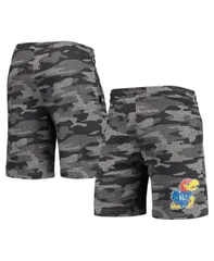 コンセプツ スポーツ メンズ ボトムス ハーフパンツ・ショーツ パイル ショートパンツ Conceptsport Mens Charcoal Gray Kansas Jayhawks Camo Backup Terry Jam Lounge Shorts Ch