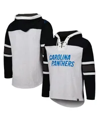 47 ブランド メンズ アウター パーカー・スウェット レース 47 Brand Mens Carolina Panthers Heather Gray Gridiron LaceUpullover Hoodie Heather Gray グレー