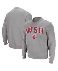 コロシアム メンズ アウター パーカー・スウェット クルーネック スウェット シャツ ロゴ Colosseum Mens Washington State Cougars Arch and Logo Crew Neck Sweatshirt Heather G
