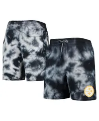 ニューエラ メンズ ボトムス ハーフパンツ・ショーツ Tシャツ ショートパンツ New Era Mens Black Pittsburgh Steelers TieDye Shorts Black ブのサムネイル