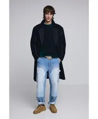 デジグアル メンズ アウター ジャケット・ブルゾン コート Desigual Mens Long striped coat Dark blue ブルーのサムネイル
