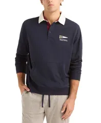 ナウティカ メンズ アウター パーカー・スウェット ポロシャツ Nautica Mens RegularFit Kangaroo Pocket Polo Sweatshirt NAVY SEAS ネイビー