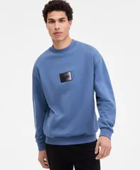 ヒューゴボス メンズ アウター パーカー・スウェット シャツ ロゴ Hugo Boss Mens Danotop Logo Badge Sweatshirt BLUE ブルーのサムネイル