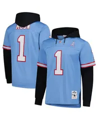 ミッチェルネス メンズ アウター パーカー・スウェット ジャージー パーカー Mitchell Ness Mens Warren Moon Light Blue Houston Oilers Playのサムネイル