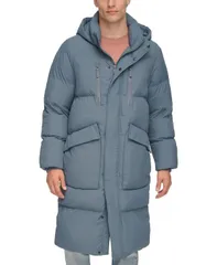 ダナ キャラン ニューヨーク メンズ アウター ジャケット・ブルゾン キルティング パーカー DKNY Mens Quilted Hooded Duffle Parka Blue ブルーのサムネイル