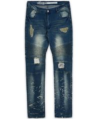 リーズン メンズ ボトムス デニムパンツ トール デニム ジーンズ Reason Mens Big and Tall Mulberry Moto Skinny Denim Jeans Multi マル