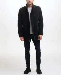 コールハーン メンズ アウター ジャケット・ブルゾン プラスサイズ ウール コート Cole Haan Mens Wool Plush Car Coat Black ブラック
