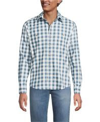ランズエンド メンズ トップス シャツ Lands End Mens Lightweight Coastal Flannel Shirt Soft peacockivory check アイボリー
