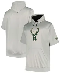 ファナティクス メンズ アウター パーカー・スウェット トール ロゴ パーカー Fanatics Branded Mens Silver Milwaukee Bucks Big Tall Logo Pのサムネイル