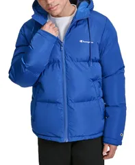 チャンピオン メンズ アウター ジャケット・ブルゾン キルティング ジャケット Champion Mens Quilted FullZip Hooded Puffer Jacket Surf The Web