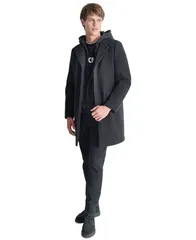 ダナ キャラン ニューヨーク メンズ アウター ジャケット・ブルゾン コート DKNY Mens Removable Hood NotchLapel Coat Black ブラックのサムネイル