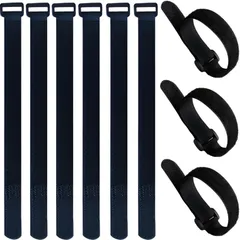 固定バンド 10本セット 荷締めベルト ゴムバンド (2.5cm マジックテープ x バンド 結束バンド 30cm) fogman