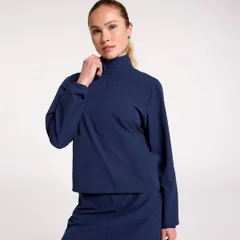 ウォルターヘーゲン レディース トップス シャツ Walter Hagen Womens Performance 11 Woven 14 Zip Navy Seersucker ネイビー
