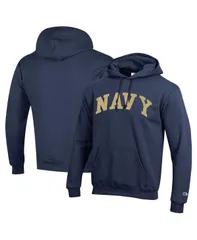 チャンピオン メンズ アウター パーカー・スウェット フリース Champion Mens Navy Midshipmen Basic Arch Fleece Pullover Hoodie Navy ネイビー