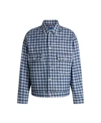 ヒューゴボス メンズ アウター ジャケット・ブルゾン Hugo Boss Mens Nial Pointed Collar Jacket Med Blue Gingham ブルーのサムネイル