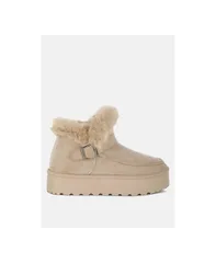 ロンドンラグ レディース シューズ ブーツ・レインブーツ London Rag Linka Pin Buckle Detail Snow Boots Women Light beige ベージュ