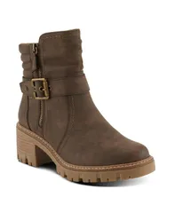 スプリングステップ レディース シューズ ブーツ・レインブーツ Spring Step Smokies Lug Sole Booties with Buckle Accent and WaterResistant Finish Dark brown ブラウン
