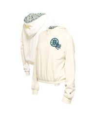 뉴엘라 맨즈 아우터 파커·스웨트 플라워 무늬 크롭드 플라워 파커 New Era Mens Cream Boston Bruins Glam Game QuarterZi