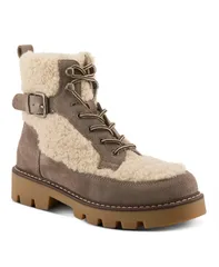 スプリングステップ レディース シューズ ブーツ・レインブーツ スエード ブーツ Spring Step AZURA Namiko Suede and Sherpa Bootie with Faux Fur Lining and Lug Sole Taupe