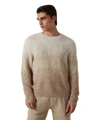 ゲス メンズ アウター ニット・セーター 長袖 GUESS Mens LongSleeve Stripe Pattern Sweater Quick sand Multi サンドのサムネイル