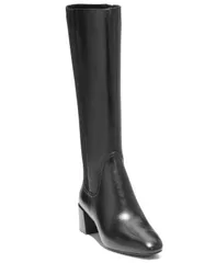 コールハーン レディース シューズ ブーツ・レインブーツ トール ブーツ ヒール Cole Haan Womens GoToSerenna Block Heel Tall Shaft Dress Boots Black Leather ブラック