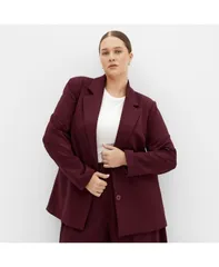シティーシック レディース アウター ジャケット・ブルゾン ブレザー CITY CHIC Womens Galactic Ponte Blazer Dark cherry