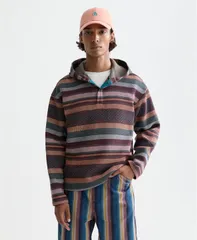 スコッチアンドソーダ メンズ アウター パーカー・スウェット シャツ SCOTCH SODA Mens Jacquard RelaxedFit Sweatshirt Pixel Stripe ストライのサムネイル
