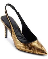 カール ラガーフェルド レディース シューズ パンプス KARL LAGERFELD PARIS Womens Rosalyn Slingback Pumps Gold Black ブラックのサムネイル