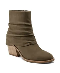 アース レディース シューズ ブーツ・レインブーツ ギャザー ブーツ ヒール Earth Womens Savvy Ruched Block Heel Boots Olive Leather オリーブのサムネイル