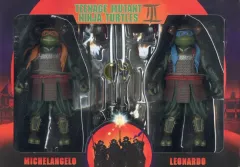 【中古】フィギュア ミケランジェロ＆レオナルド 2PK 「ティーンエイジ・ミュータント・ニンジャ・タートルズ3」 7インチアクションフィギュア 豆魚雷限定