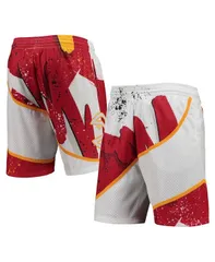ミッチェルネス メンズ ボトムス ハーフパンツ・ショーツ ショートパンツ Mitchell Ness Mens White Atlanta Hawks Hardwood Classics 1986 Hのサムネイル
