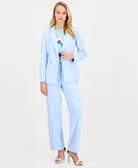 アンクライン レディース ボトムス カジュアルパンツ Anne Klein Womens HighRise WideLeg Pants Opal Blue ブルー