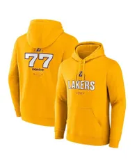 ファナティクス メンズ アウター パーカー・スウェット パーカー Fanatics Mens Luka Doncic Gold Los Angeles Lakers Icon Behind the Bのサムネイル
