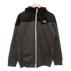 ザノースフェイス THE NORTH FACE マッハ5ジャケット L フロントジップ フード ストレッチ グレー 黒 ブラック /SX ■GY06