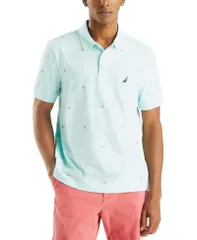 ナウティカ メンズ トップス ポロシャツ プリント シャツ Nautica Mens Short Sleeve Cocktail Print Polo Shirt Seawater Blue ブルー
