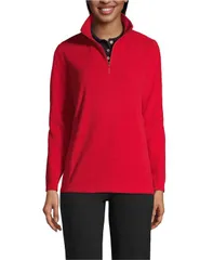 ランズエンド レディース アウター ジャケット・ブルゾン ハーフジップ フリース Lands End Womens Thermacheck 100 Fleece Quarter Zipullover Top Rich red レッド