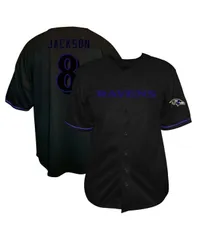 ファナティクス メンズ トップス シャツ トール Fanatics Mens Lamar Jackson Black Baltimore Ravens Big Tall Baseball ButtonUp Shirt Black ブラック