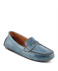 スプリングステップ レディース シューズ パンプス レザー Spring Step Audette Leather Moccasins with Removable Insole and Penny Keeper Blue ブルー
