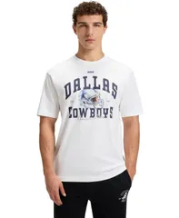 ヒューゴボス レディース トップス Tシャツ グラフィック Hugo Boss x DALLAS COWBOYS Helmet Graphic TShirt White ホワイトのサムネイル