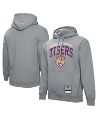 ミッチェルネス メンズ アウター パーカー・スウェット Mitchell Ness Mens Heather Gray LSU Tigers Classic Arch Pullover Hoodieのサムネイル
