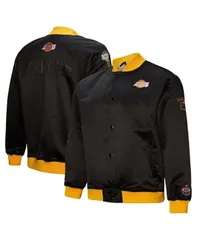 ミッチェルネス メンズ アウター ジャケット・ブルゾン サテン Mitchell Ness Mens Black Los Angeles Lakers Hardwood Classics Team Oのサムネイル