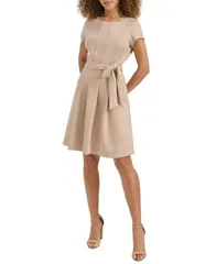 ケンジー レディース トップス ワンピース スエード kensie Womens FauxSuede Fit Flare Dress Sand サンド