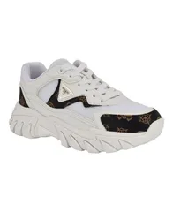 ゲス レディース シューズ スニーカー レース GUESS Womens Nowah Triangle LaceUp Chunky Fashion Sneakers White Logo Multi ホワイト