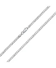 ブリング レディース アクセサリー ネックレス・チョーカー・ペンダントトップ レース Bling Jewelry Solid 3MM Sterling Silver Miami Cuban Curb Chainecklace Silver curb 3mm シ