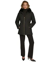 ダナ キャラン ニューヨーク レディース アウター ジャケット・ブルゾン コート Donna Karan New York Womens FauxFurCollar Short Puffer Coatのサムネイル