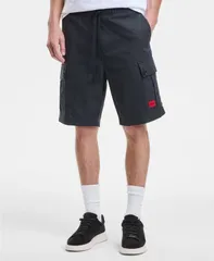 ヒューゴボス メンズ ボトムス ハーフパンツ・ショーツ プリント ショートパンツ コットン Hugo Boss Mens CottonalPrint PullOn Shorts Black ブラックのサムネイル
