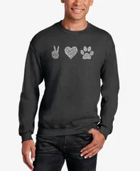 エルエーポップアート メンズ アウター パーカー・スウェット クルーネック シャツ LA Pop Art Mens Peace Love Dogs Word Art Crew Neck Sweatshirt Dark Gray グレー